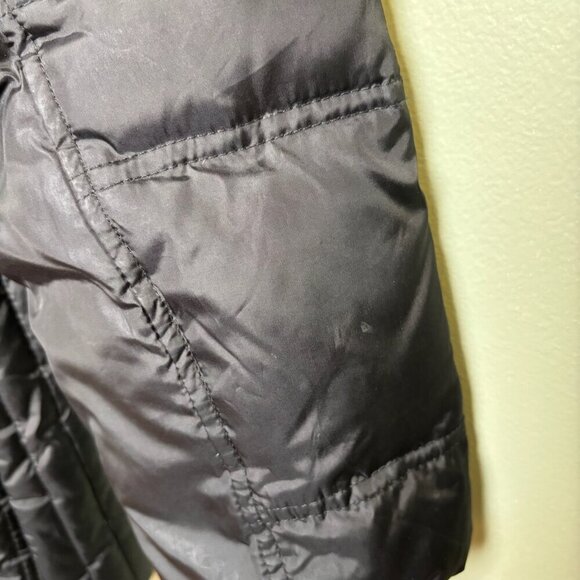 London Fog Down Feathers Coat Women Medium Quilted Puffer Classic Gothic *flaw* - Picture 13 of 15